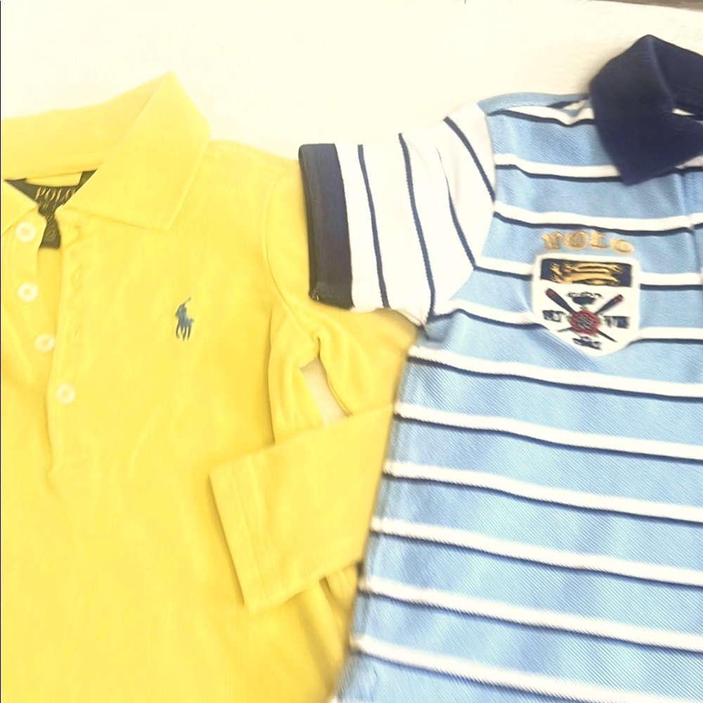 Polo by Ralph Lauren -Yellow , long sleeve and Blue Polos short . 2 for one